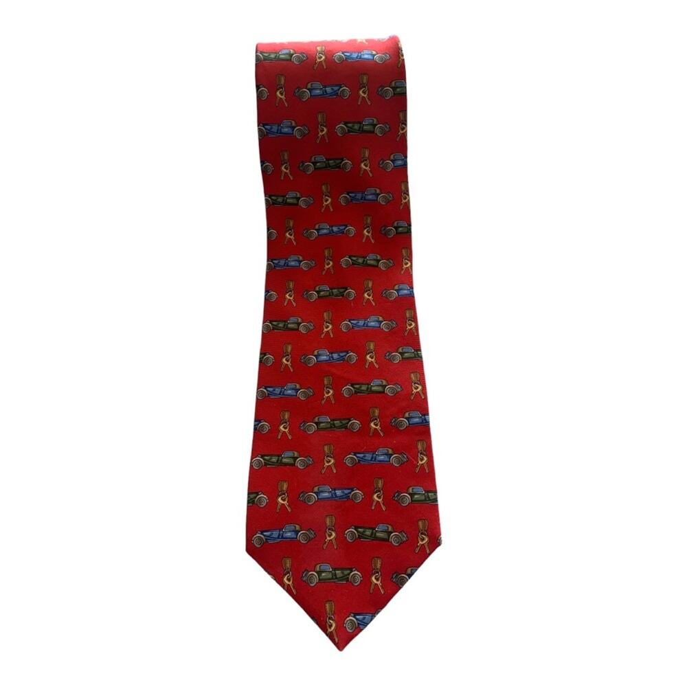 Vintage Paradox tie italian silk old cars vintage cars keys red cool mechanic ho